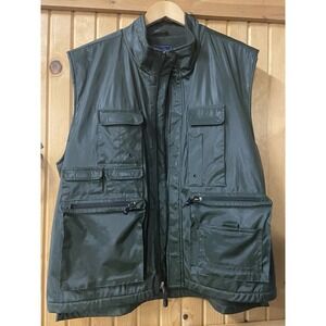 Vintage Common Man Dale Waters Green Hunting Fishing Vest Size L Polyurethane